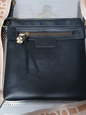 Lucky Brand Lani Crossbody Black Faux Leather Logo Strap